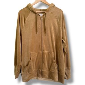 Aerie OFFLINE Velvet Zip Hoodie Golden Mustard Size Medium